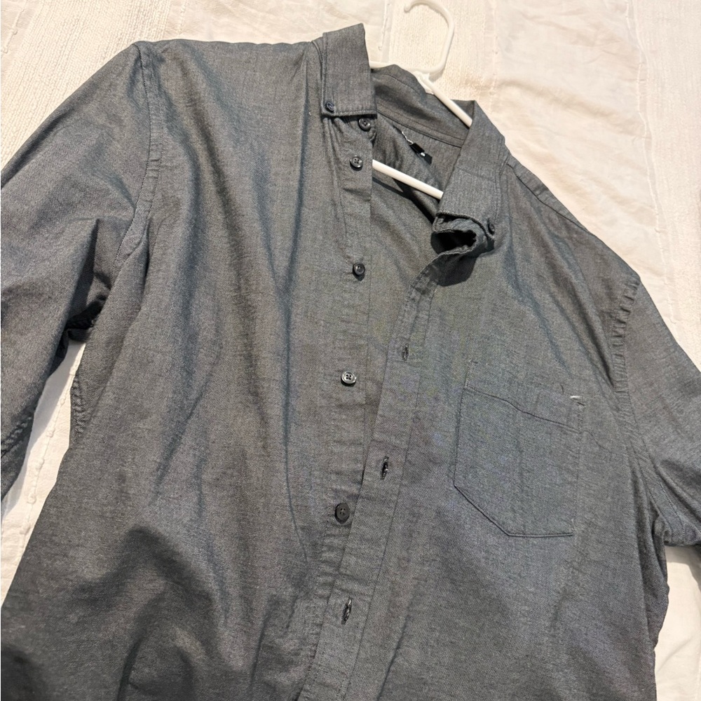 Express Gray Button-Up Shirt